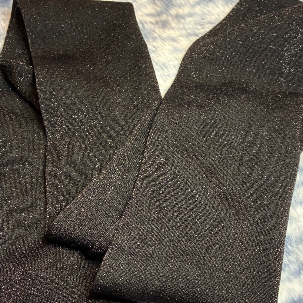 Gucci Black Glitter Shimmer Scarf Italy 56” Long Neckerchief Elegant - Picture 3 of 3